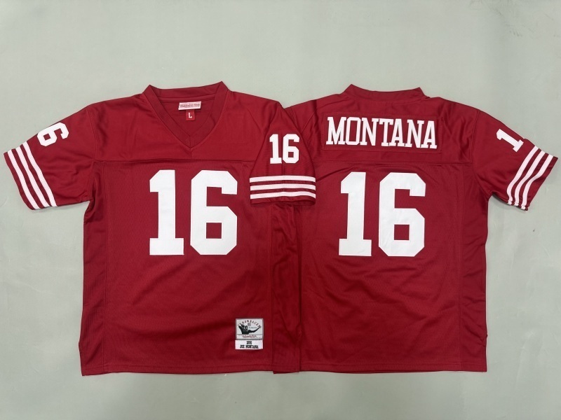 Youth San Francisco 49ers #16 Montana Red Throwback Limited Nike NFL Jersey 01->youth nfl jersey->Youth Jersey